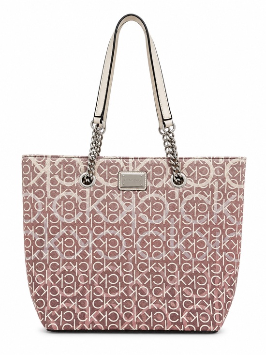 Calvin Klein Handbags - Calvin Klein Rose Monogram Chain-Handle Tote